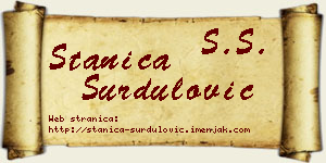 Stanica Surdulović vizit kartica